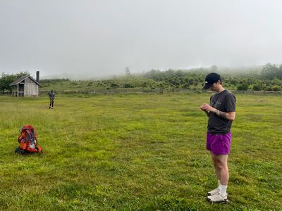 Noah Michaels on a backpacking trip