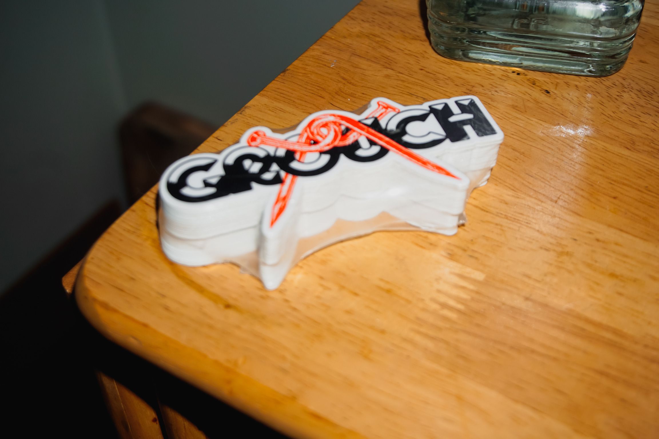 Free die-cut Grouch brand stickers